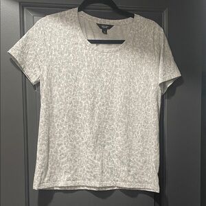 Simply Vera Vera Wang Light Gray Patterned Short Sleeve Tee